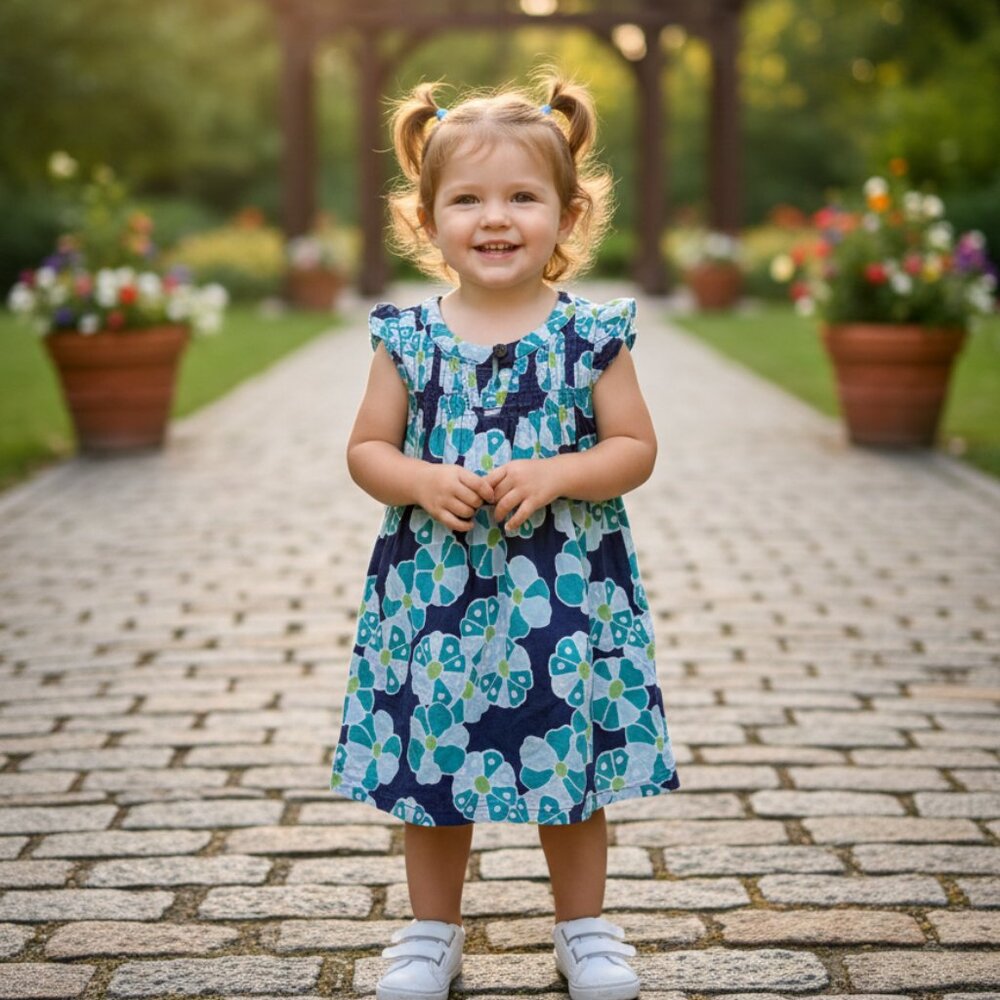 Crazy 8s Blue floral tank dress size 3T